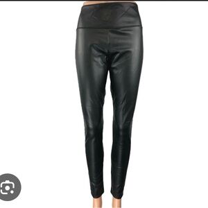 Hollister Black Faux Leather Leggings, high waisted,size medium